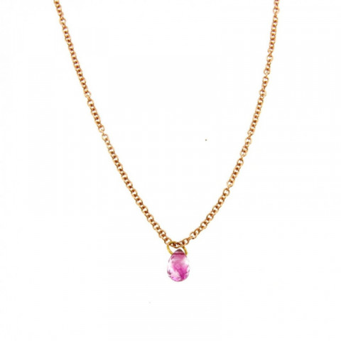 Collana Marco Gerbella Pendente Zaffiro Rosa in Oro Rosa GB-CL-11-22R